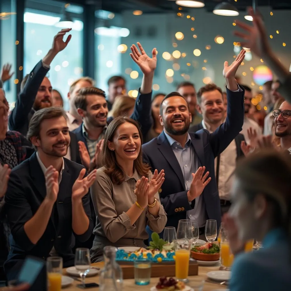 Celebración de logros del equipo de consultoría